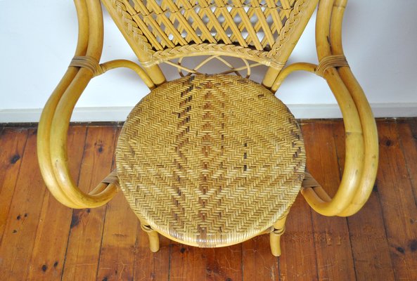 20th-Century Rattan and Bamboo Armchair-HPQ-1192458