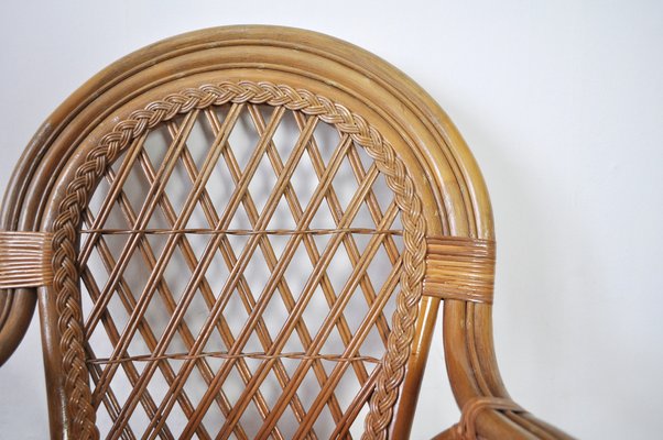 20th Century Rattan and Bamboo Armchair-HPQ-1787453