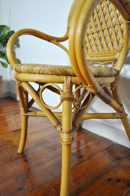 20th-Century Rattan and Bamboo Armchair-HPQ-1192458