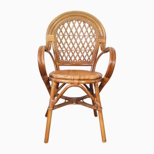 20th Century Rattan and Bamboo Armchair-HPQ-1787453