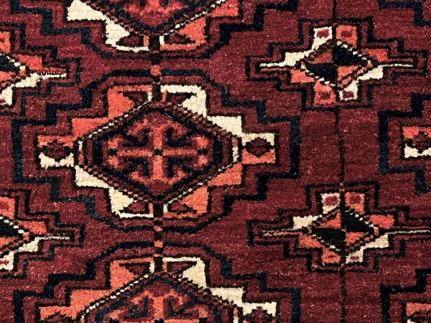 20th Century Red & Blu Geometric Caucasian Nomad Chuval Rug