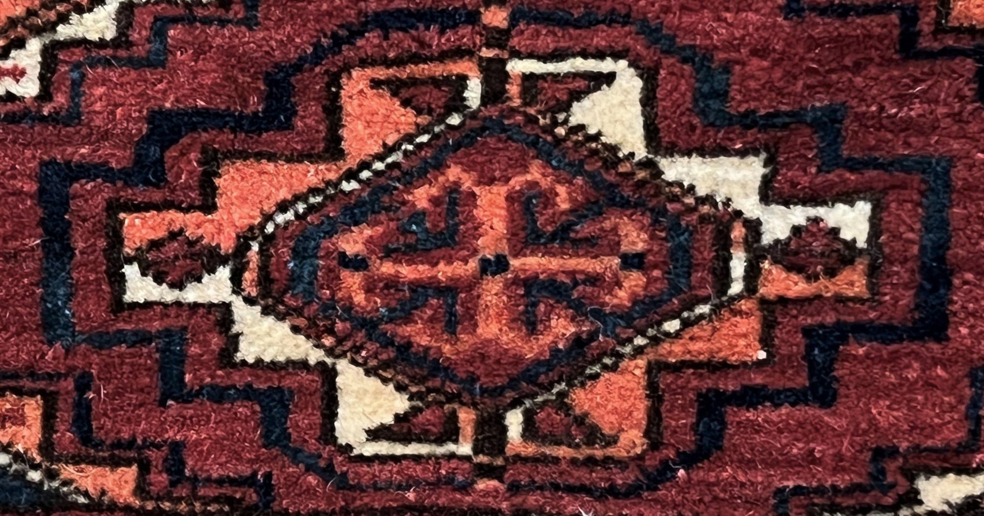 20th Century Red & Blu Geometric Caucasian Nomad Chuval Rug