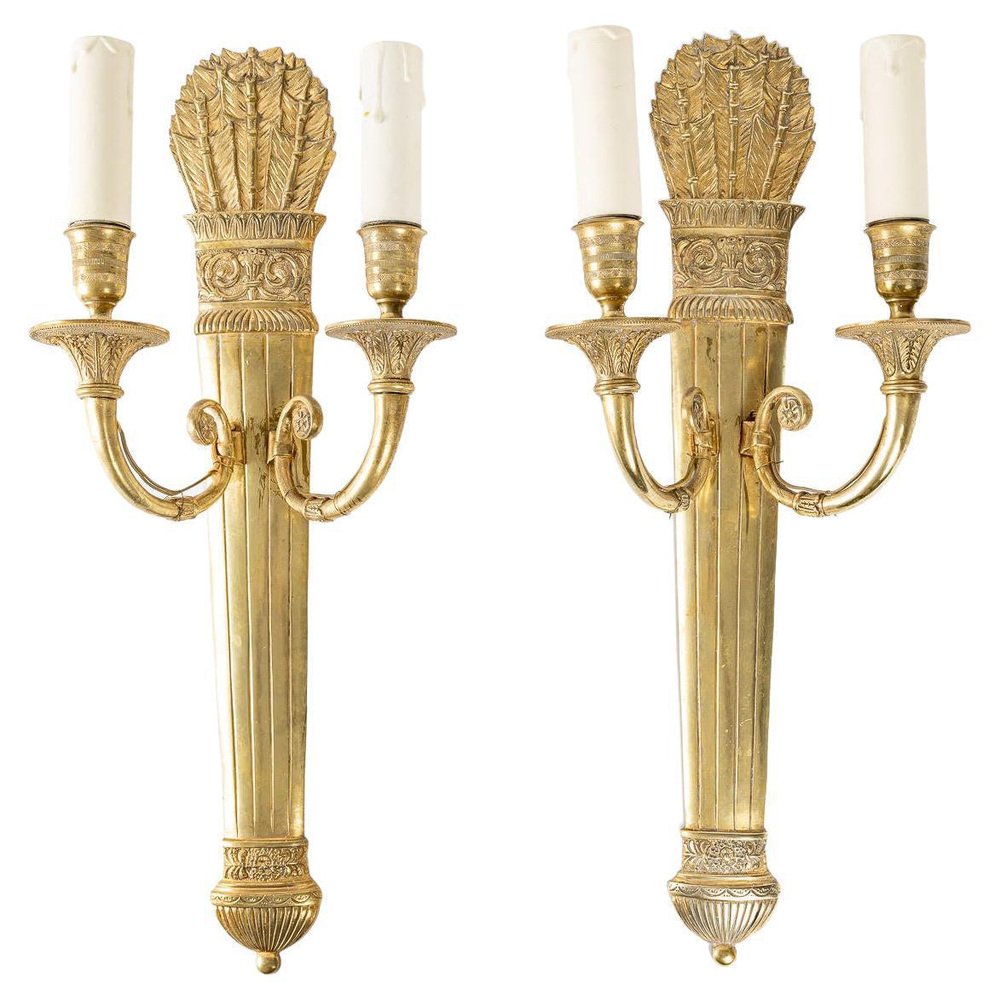 20th Century Restoration Style 2-Light Sconces, Set of 2