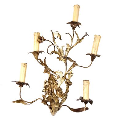 20th Century Rococo Style Wall Lamp in Iron, Italy-VMM-1344613