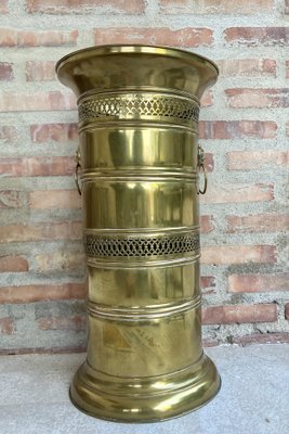 20th Century Round Brass Umbrella Stand-NOU-970103