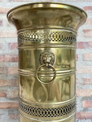 20th Century Round Brass Umbrella Stand-NOU-970103