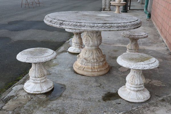 20th Century Round Garden Table and Stools, Set of 5-DCO-1797397