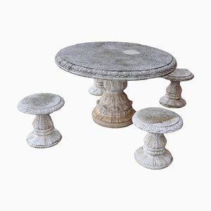 20th Century Round Garden Table and Stools, Set of 5-DCO-1797397