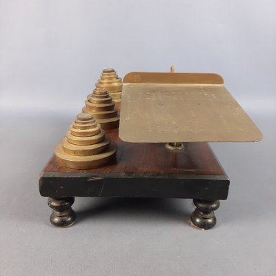 20th Century Scale Weighing Letters in Wood and Brass, 1890s-PWG-2024733