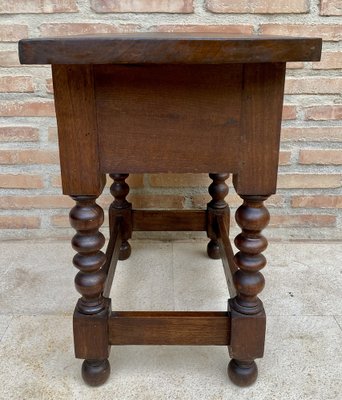 20th Century Spanish Nightstand Carved Drawer and Iron Hardware, 1890s-NOU-1716456