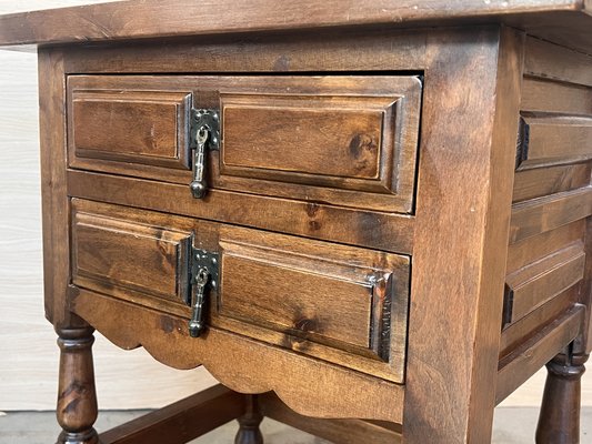 20th Century Spanish Nightstands with Two Drawers and Iron Hardware, 1920, Set of 2-PSK-1792286