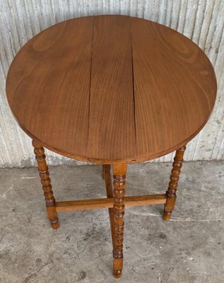 20th-Century Spanish Walnut Nesting and Folding Tables with Turned Legs, Set of 4-PSK-1002626