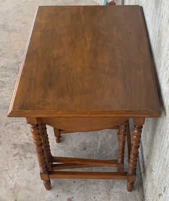 20th-Century Spanish Walnut Nesting and Folding Tables with Turned Legs, Set of 4-PSK-1002626