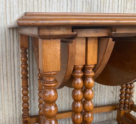 20th-Century Spanish Walnut Nesting and Folding Tables with Turned Legs, Set of 4-PSK-1002626