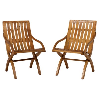 20th Century Swedish Grace Bare Wood Armchairs, Set of 2-MJF-1111549