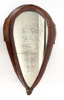 20th Century Swiss Leather Horse Collar Wall Mirror from K. Petermann, 1917-JDR-1125980