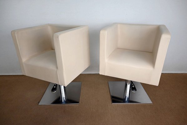 20th Century Swivel Armchairs in Faux Leather from Palladium, Set of 2-RVK-1420874