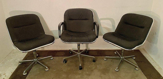 20th-Century Swivel Chairs, Set of 3