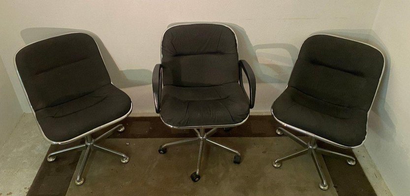 20th-Century Swivel Chairs, Set of 3-DY-1293697