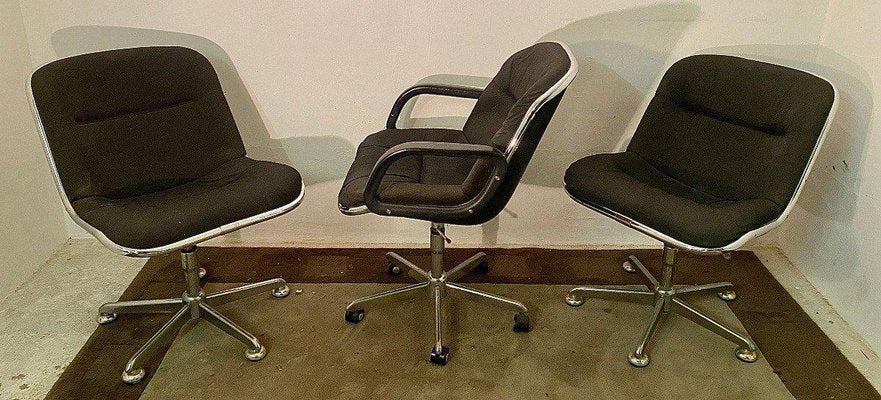 20th-Century Swivel Chairs, Set of 3-DY-1293697