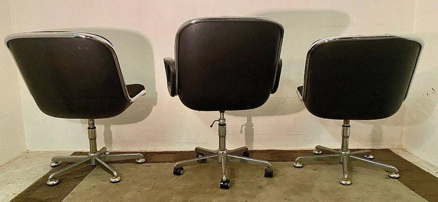 20th-Century Swivel Chairs, Set of 3-DY-1293697