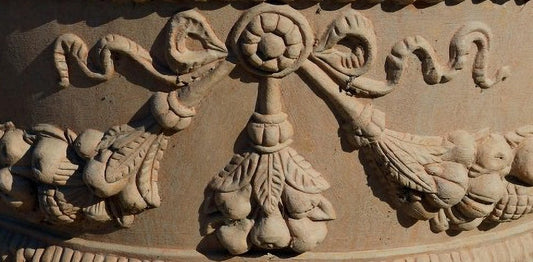 20th Century Terracotta Lemon Basin with Decorations