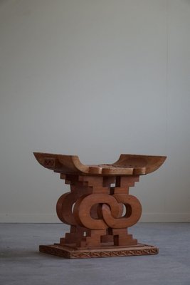 20th Century Wabi Sabi Hand Carved Wooden Ashanti Stool, West African, 1970s-MXF-1720339