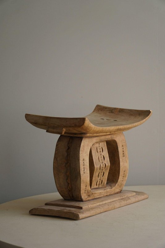 20th Century Wabi Sabi West African Hand Carved Hardwood Stool, 1970s