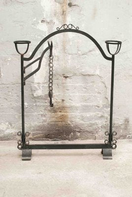 20th Century Wrought Iron Rustic Support Element with Chains, Spain-UJE-1384240