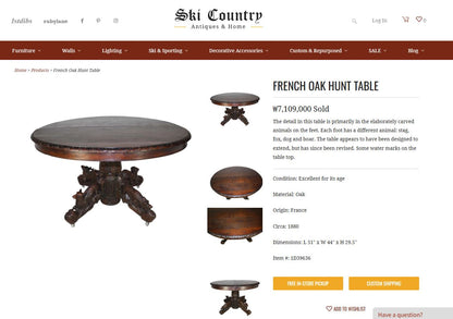 [국내재고] (빈티지) French Oak Hunt Table