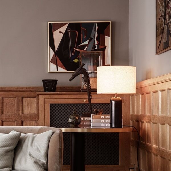 Gravity Table Lamp Large Gray Black/Canvas