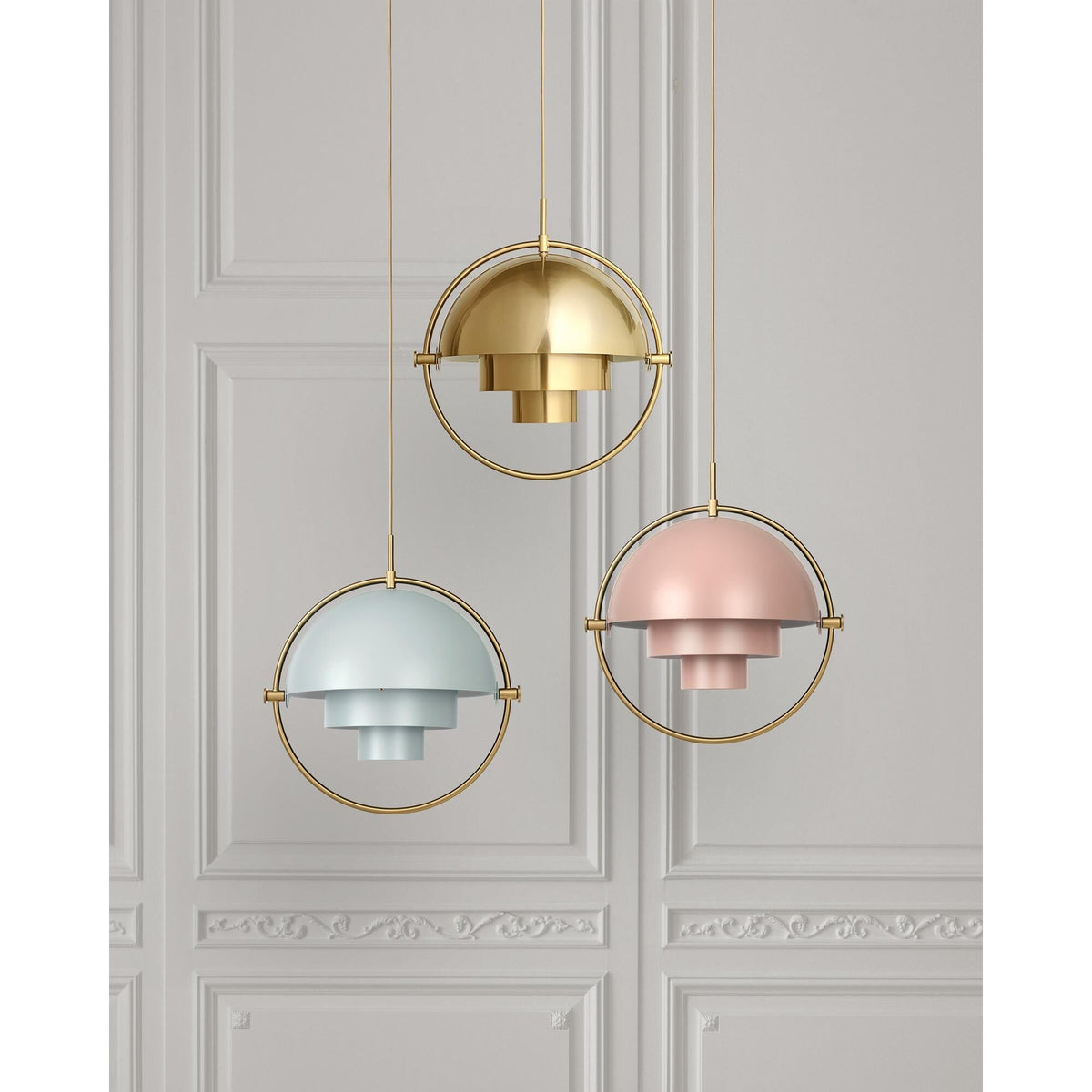 Multi-Lite Pendant Large Rose & Brass