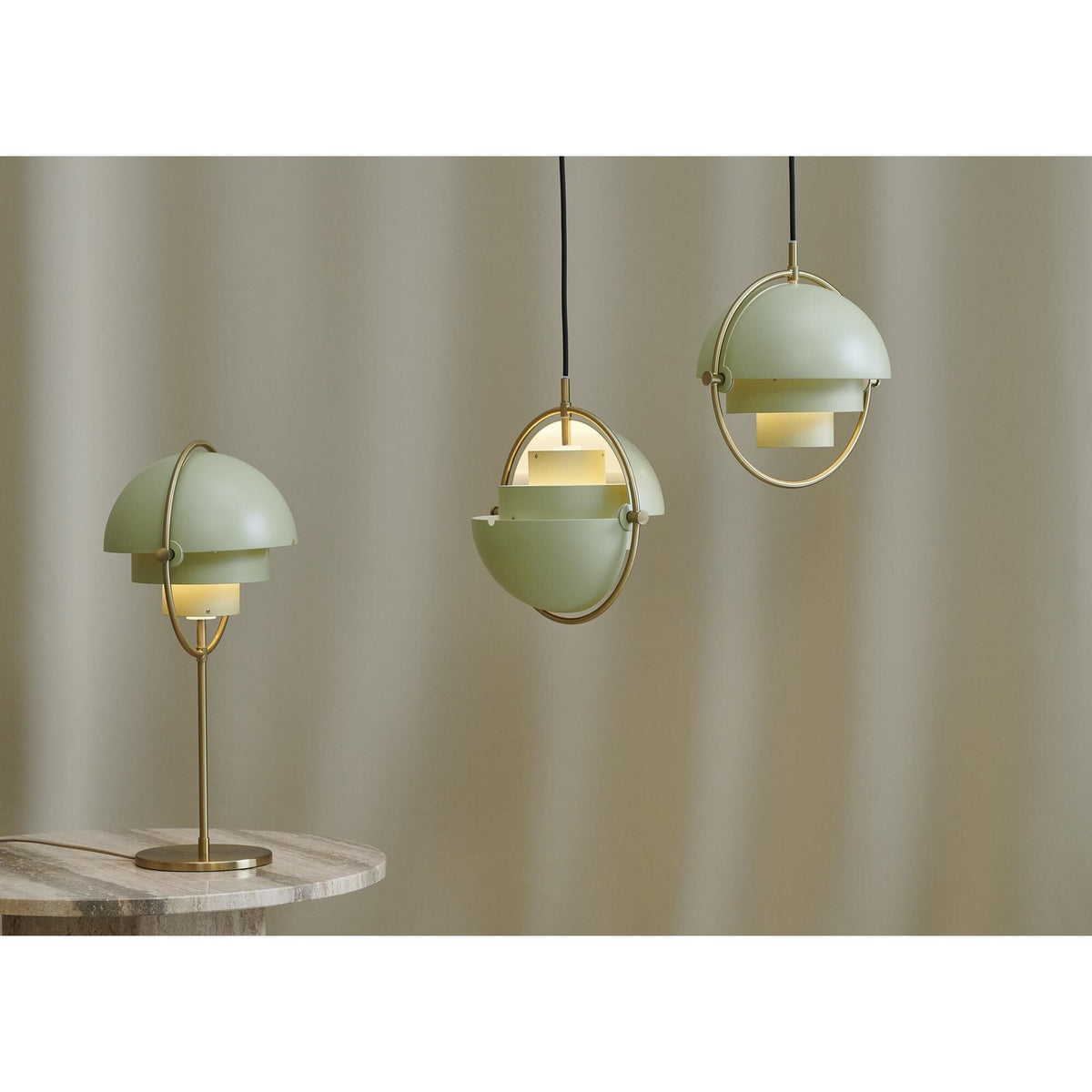 Multi-Lite Pendant Large Rose & Brass