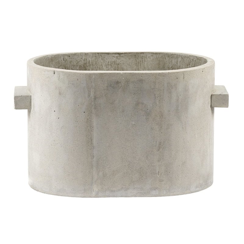 Concrete plant pot oval by Serax #34 x 23 cm, grey #