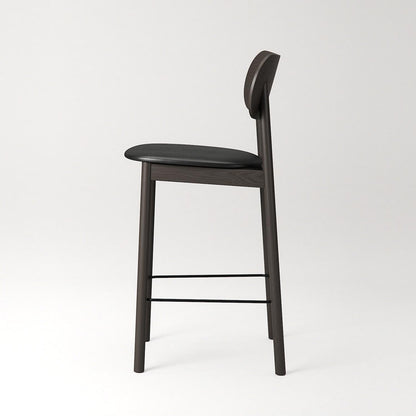 Decotique Elephant Bar Stool Dark Oak/Black Leather