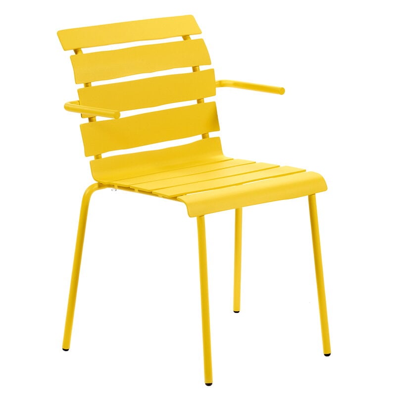 Aligned chair with armrests by valerie_objects #yellow #