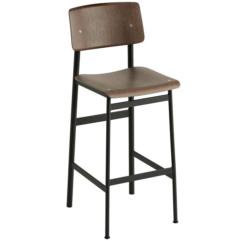 Loft bar stool 75 cm by Muuto #black - stained dark brown #