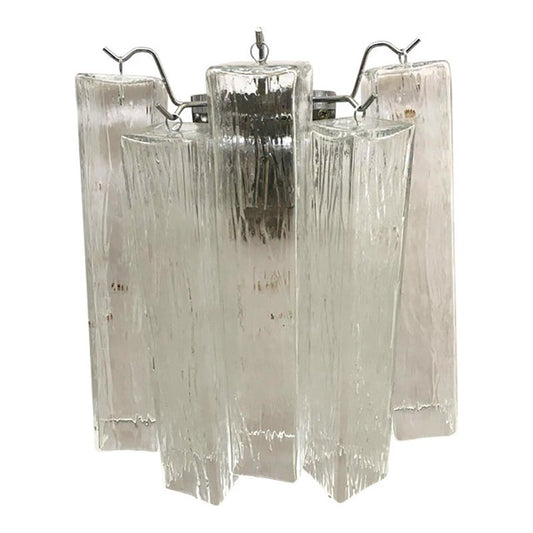 21st Century Clear Squared Murano Glass Wall Sconces