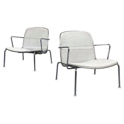 21st Century Italian White Metal Steel Web Armchairs by Citterio for B&b, 2000s, Set of 2-GDD-1361651