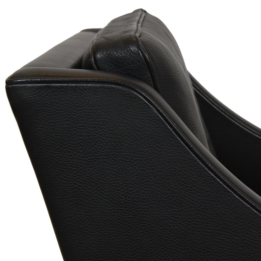 2207 Lounge Chair in Black Leather by Børge Mogensen for Fredericia, 1990s