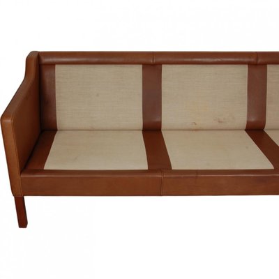 2213 Sofa in Brown Leather by Børge Mogensen, 1980s-MTD-2028738