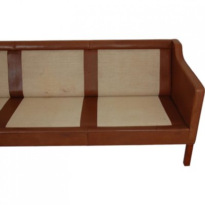 2213 Sofa in Brown Leather by Børge Mogensen, 1980s-MTD-2028738