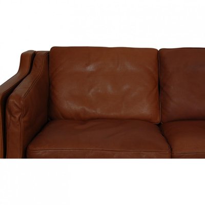 2213 Sofa in Brown Leather by Børge Mogensen, 1980s-MTD-2028738