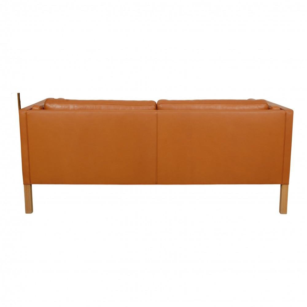 2335 Two-Seater Sofa in Cognac Aniline Leather by Børge Mogensen for Fredericia, 1990s