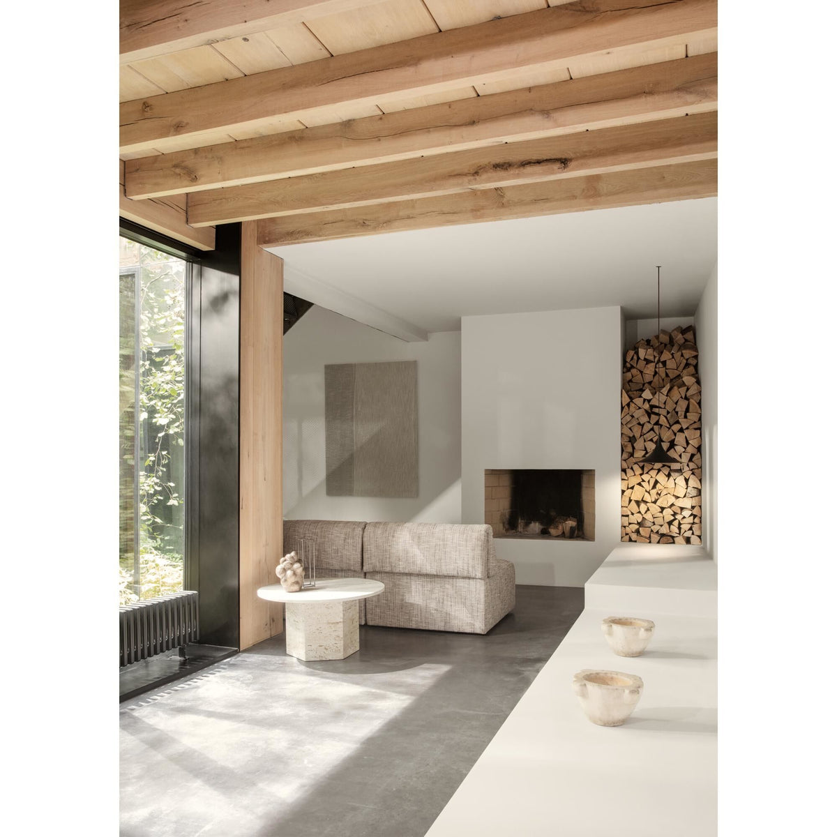 Epic Coffee Table Round Ø80 White Travertine