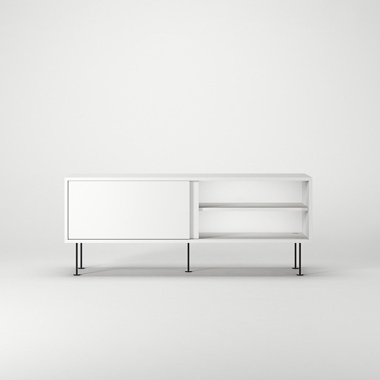Decotique Vogue TV Bench With Legs 136 White/ Black