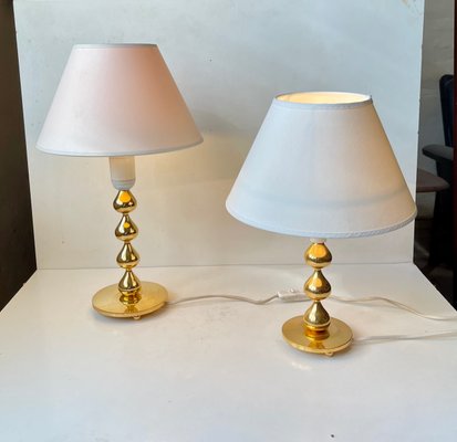 24 Carat Gold Plated Teardrop Table Lamps by Hugo Asmussen, Denmark, 1970s, Set of 2-LCR-1315096