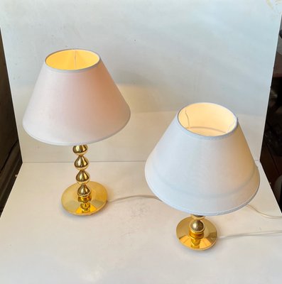 24 Carat Gold Plated Teardrop Table Lamps by Hugo Asmussen, Denmark, 1970s, Set of 2-LCR-1315096