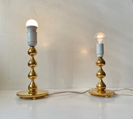 24 Carat Gold Plated Teardrop Table Lamps by Hugo Asmussen, Denmark, 1970s, Set of 2-LCR-1315096