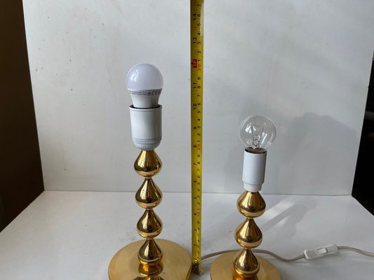 24 Carat Gold Plated Teardrop Table Lamps by Hugo Asmussen, Denmark, 1970s, Set of 2-LCR-1315096